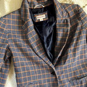 Merona | Blue and Yellow Checkered Blazer